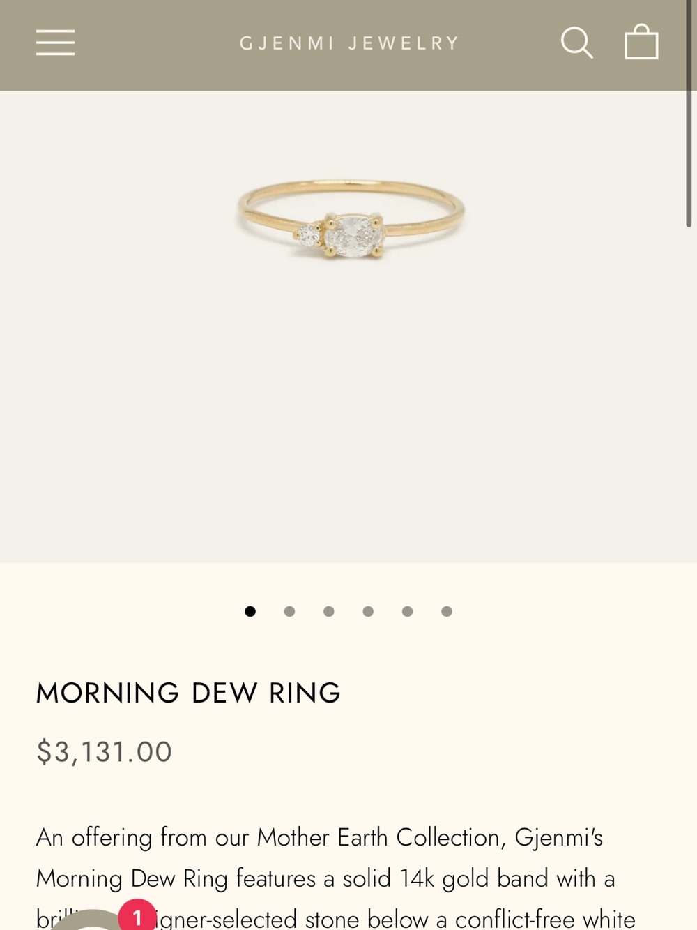 Morning Dew Ring in Yellow Gold —